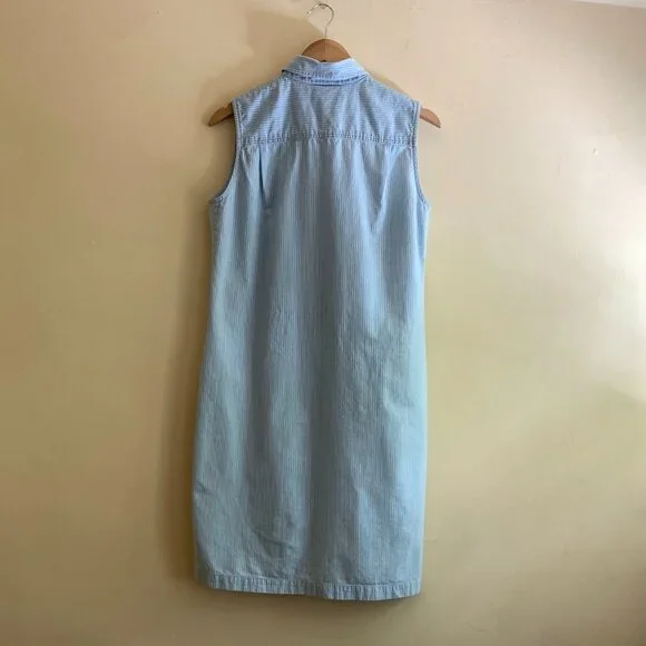 VINTAGE 90s Button Striped Sleeveless Dress by Jones New York Sport Size 6 - Picture 4 of 6